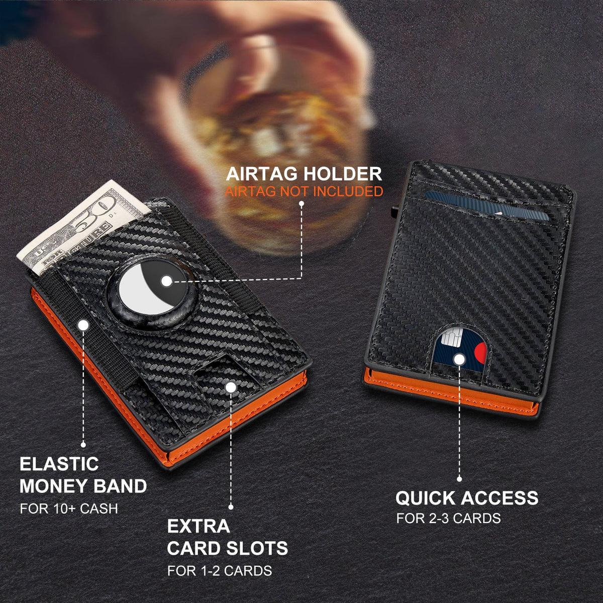 Versatile Carbon Fiber Wallet LoungeYard — product view 2