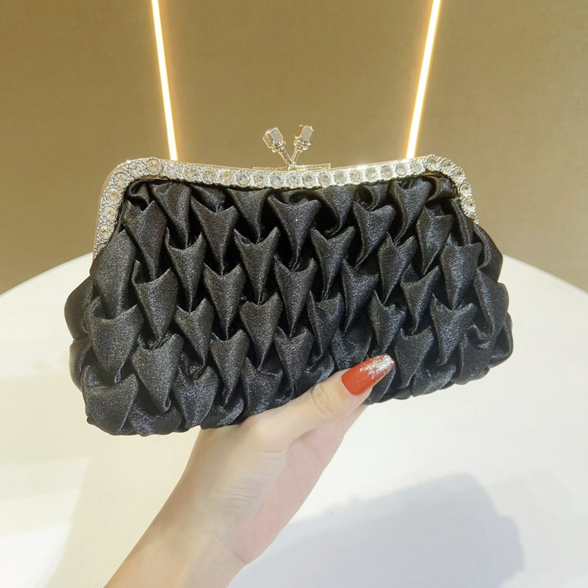 Pleated Evening Clutch — product view 6