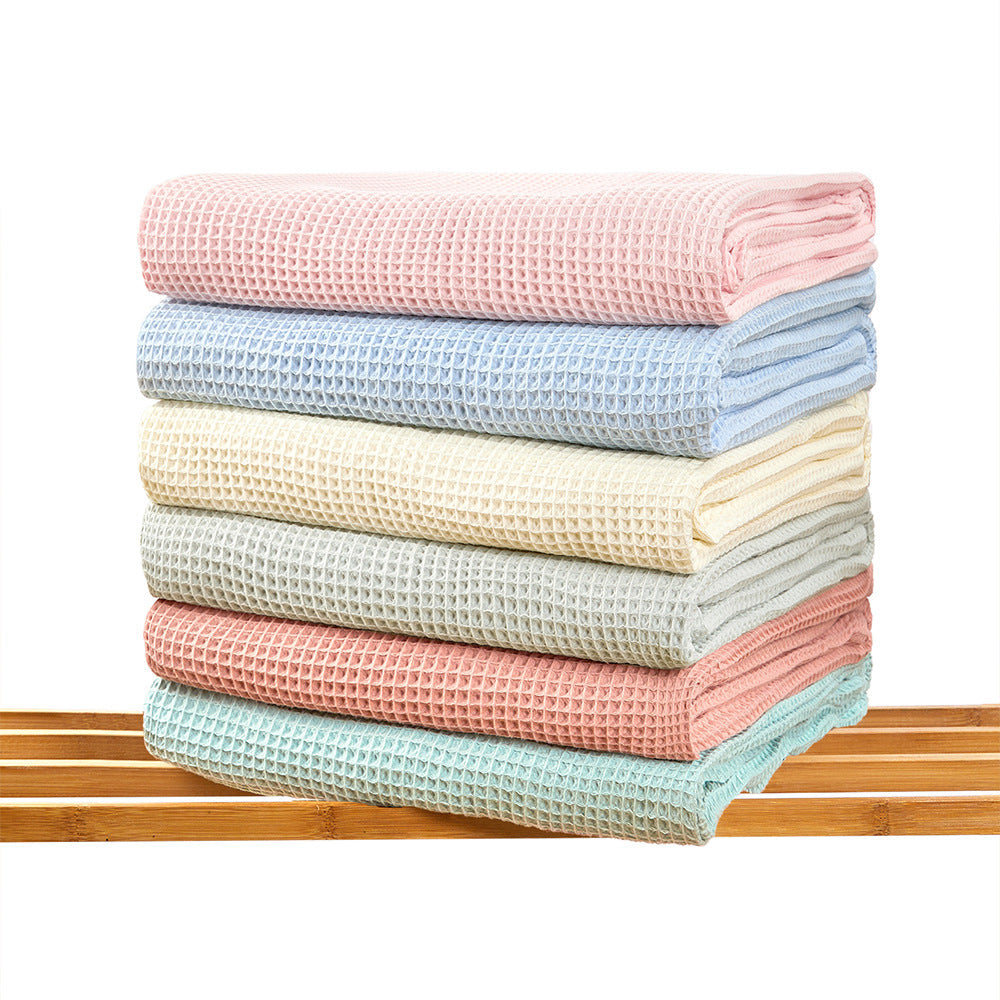 Textured Waffle Weave Throw Blanket LoungeYard — product view 1