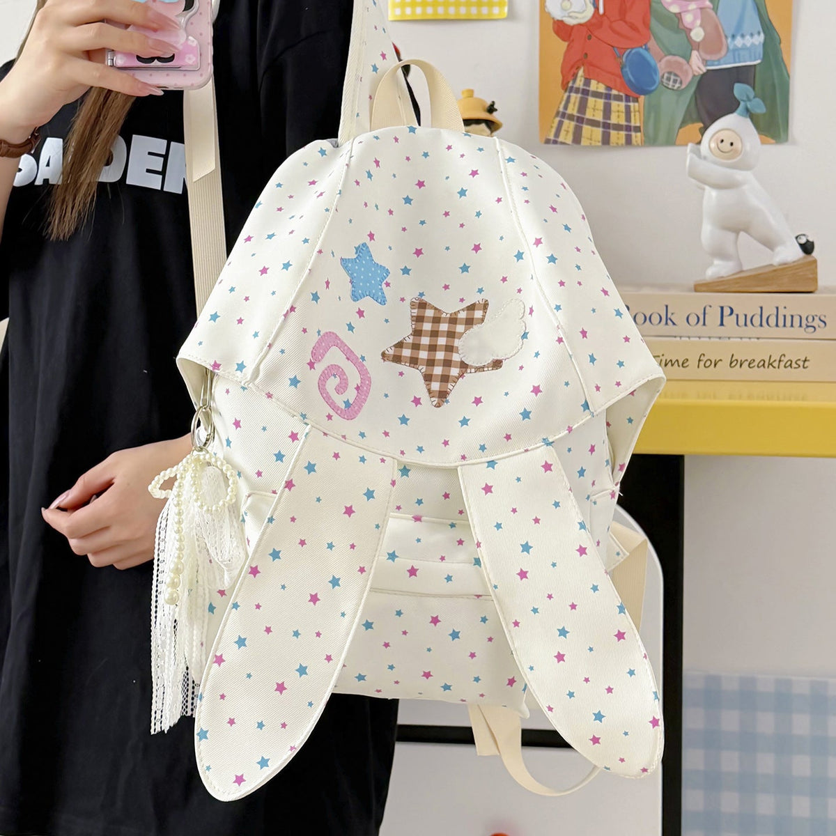 Cute Bunny-Ear Decorative Backpack LoungeYard — product view 1