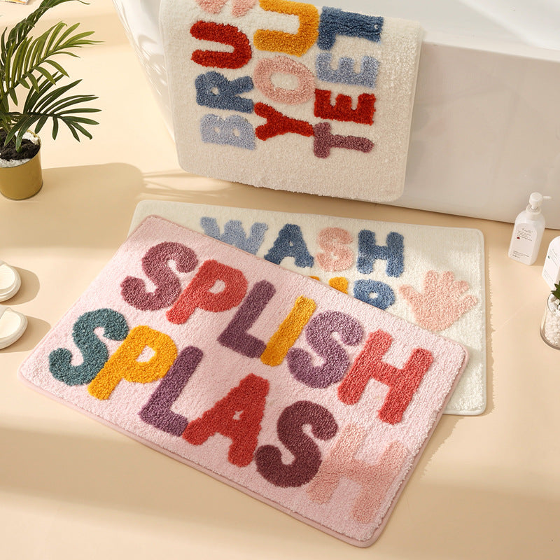 Fun Typography Bath Mat — product view 1