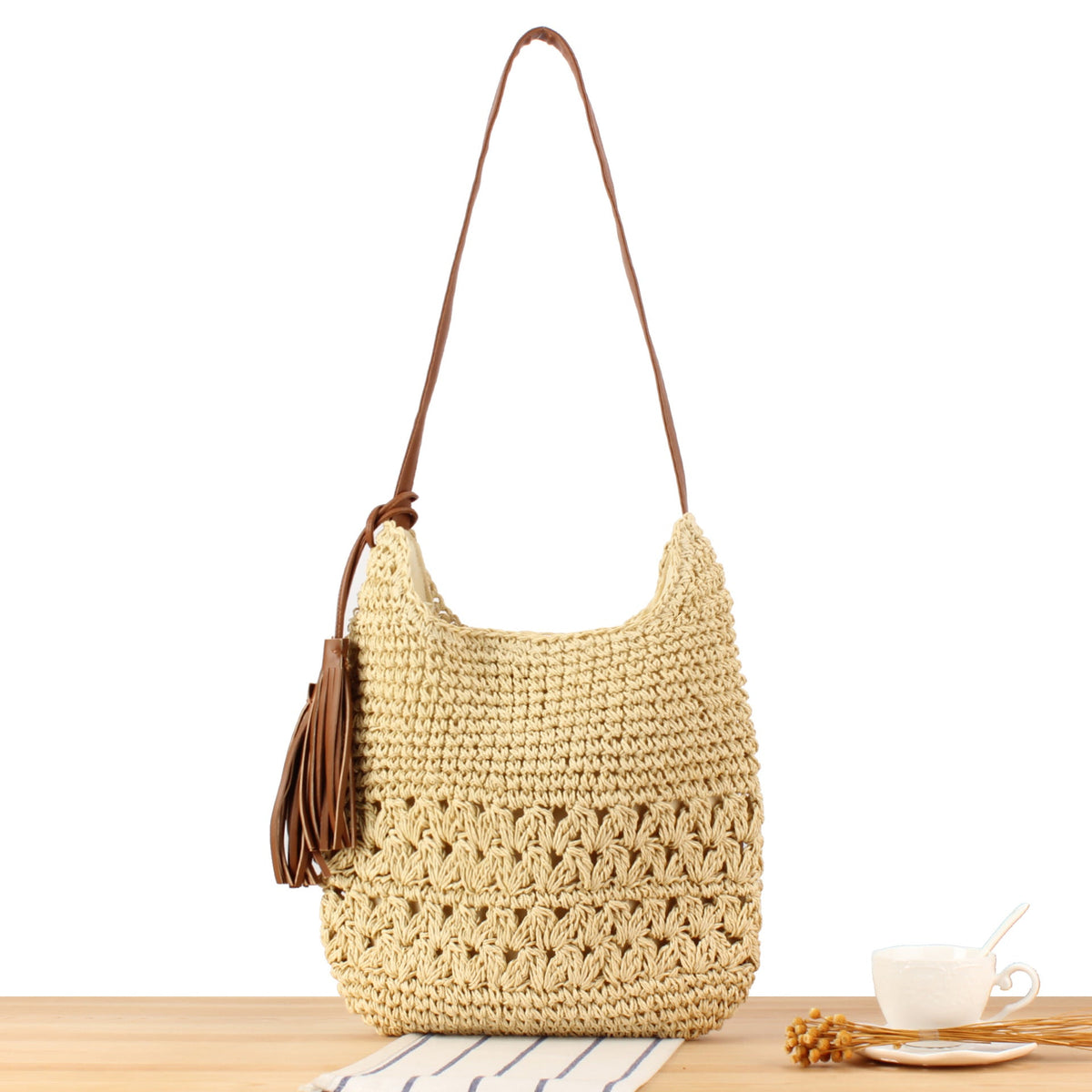 Shoulder bag in elegant macrame design LoungeYard — product view 5