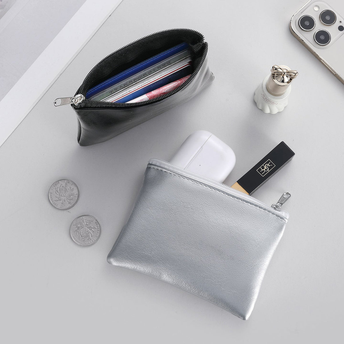 Sleek Zippered Coin Pouch — product view 3