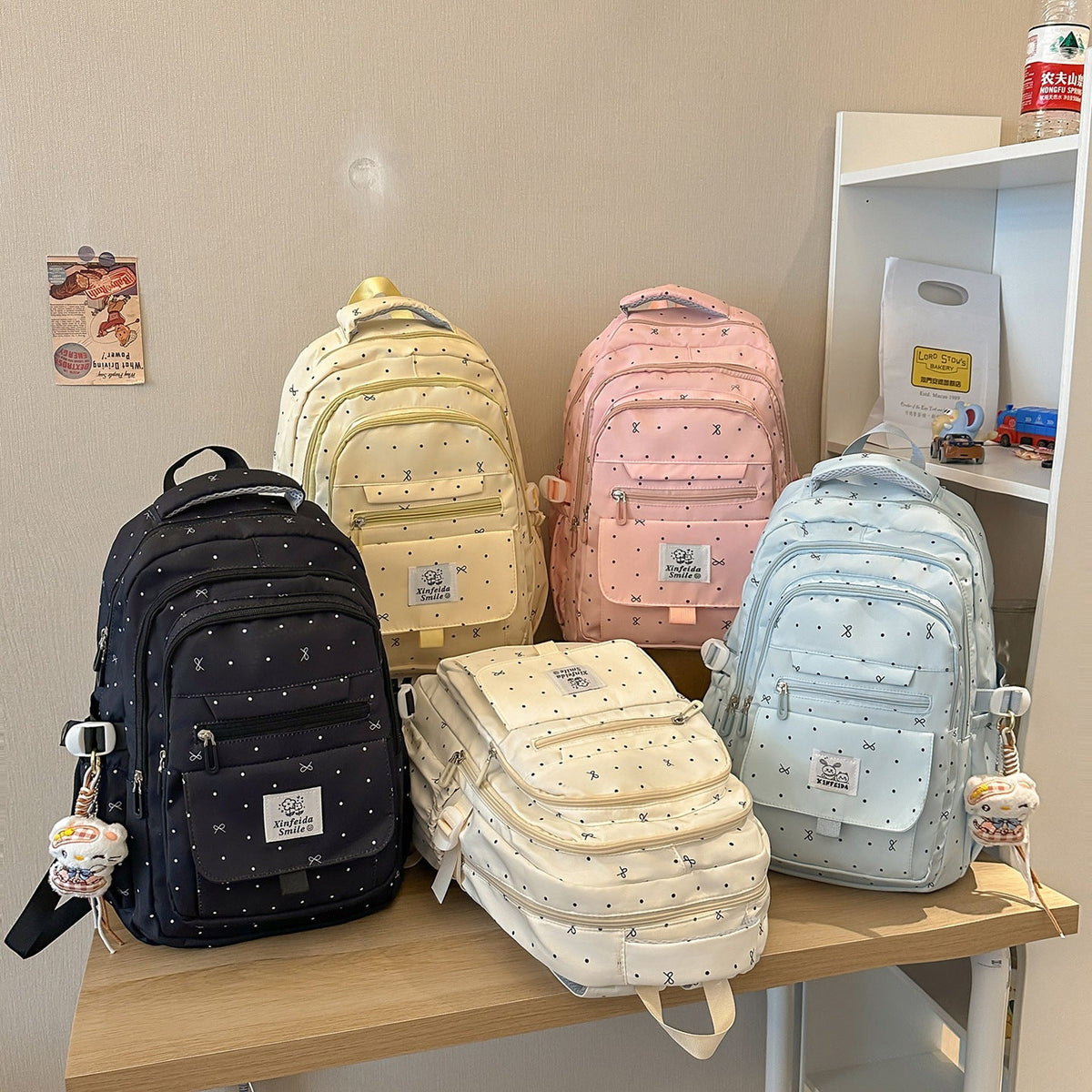 Multi-Pocket Patterned Backpack LoungeYard — product view 4