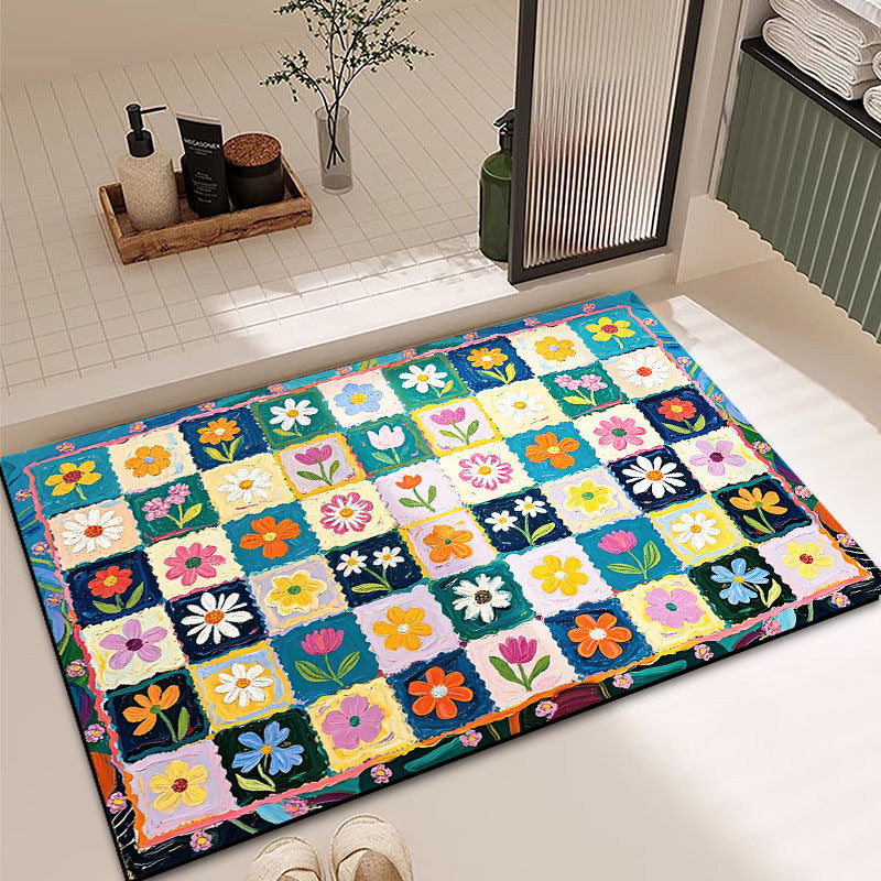 Vibrant Floral Pattern Bath Mat — product view 6