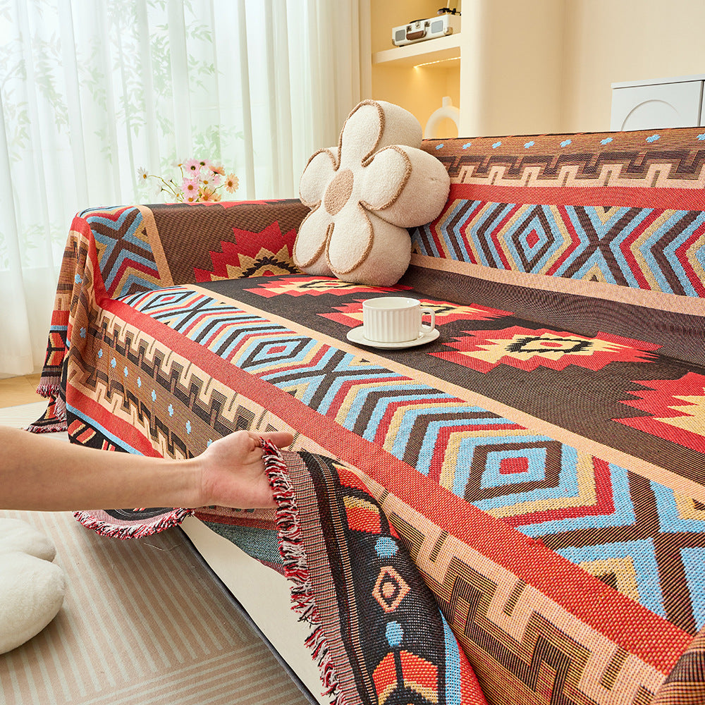 Decorative Geometric Pattern Sofa Throw Blanket — product view 4