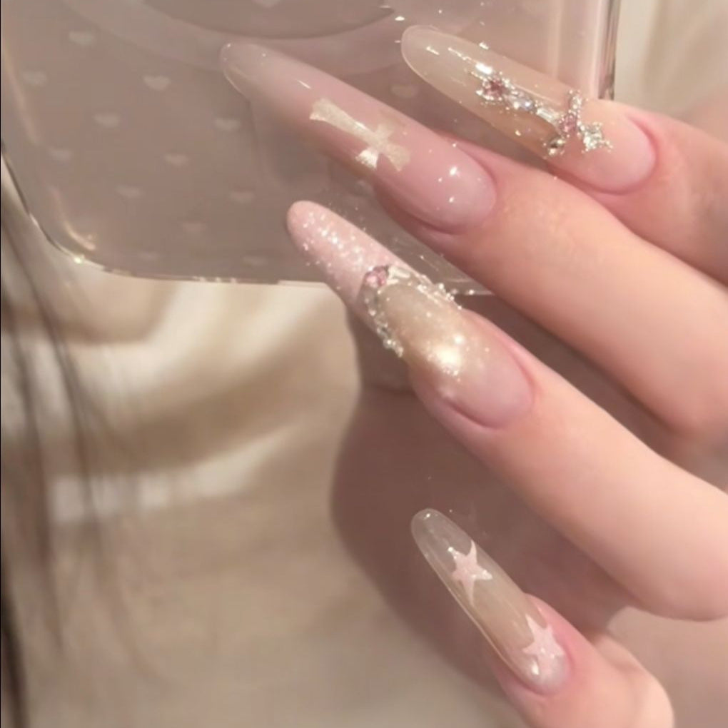 Glamorous Star-Studded Stiletto Nail Extensions — product view 3