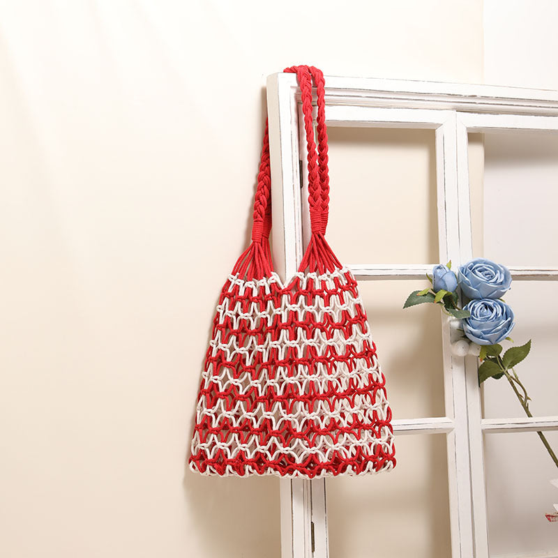 Hand-knotted shopping and beach bag LoungeYard — product view 4