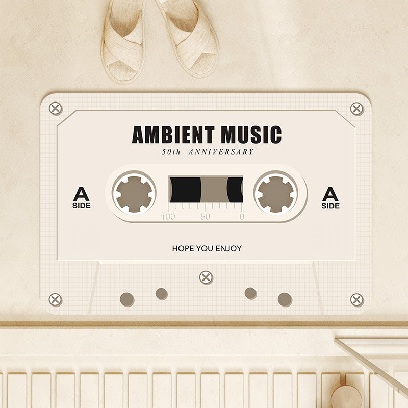 Retro Cassette Tape Bath Mat LoungeYard — product view 1