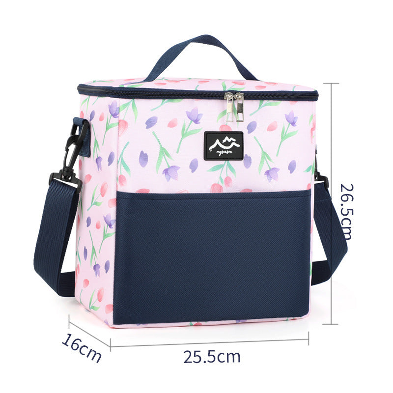 Insulated Floral Pattern Lunch Carrier — product view 7