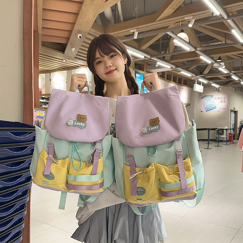 Playful Multi-Pocket Back-to-School Backpack LoungeYard — product view 3