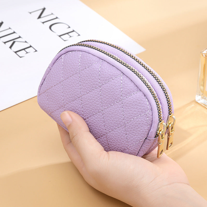 Quilted Double Zip Coin Purse — product view 5