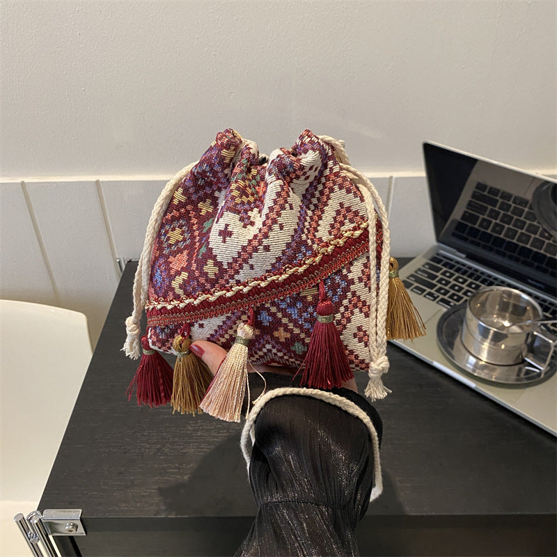 Bohemian Drawstring Tote Bag — product view 7