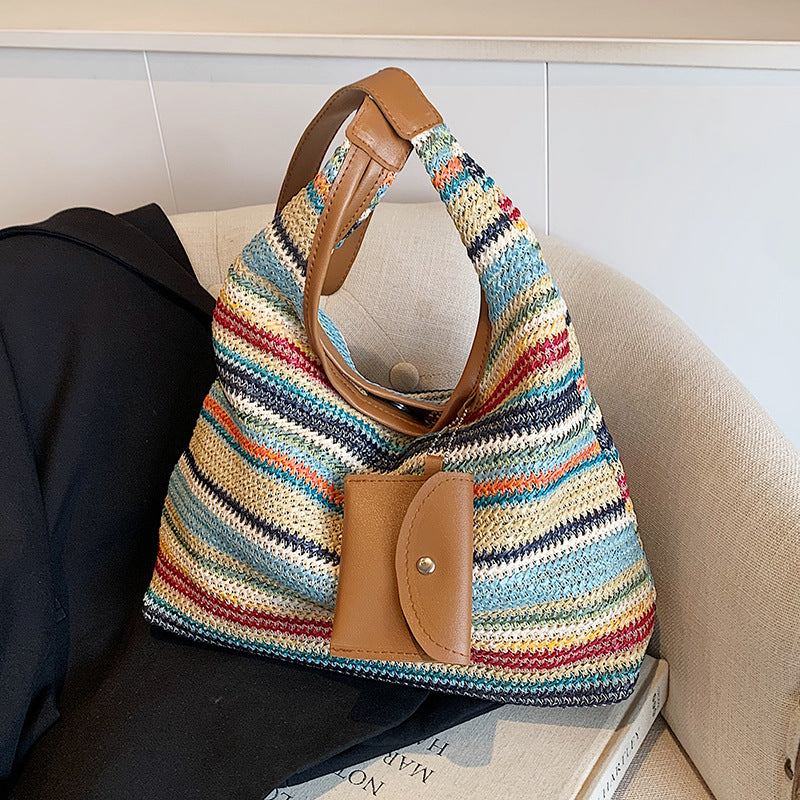 Bohemian Woven Straw Shoulder Bag — product view 5