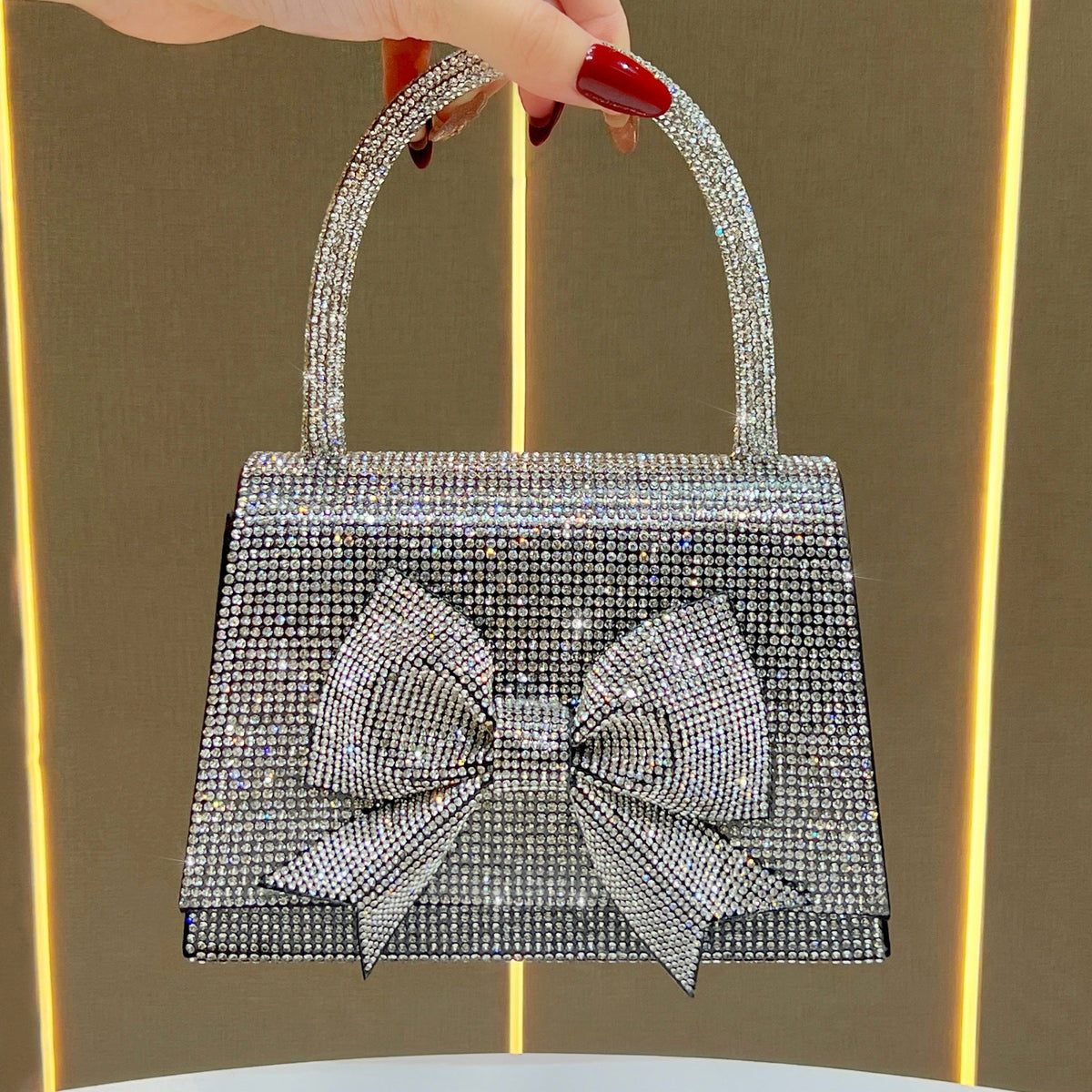 Crystal Bow-Accented Evening Handbag — product view 2