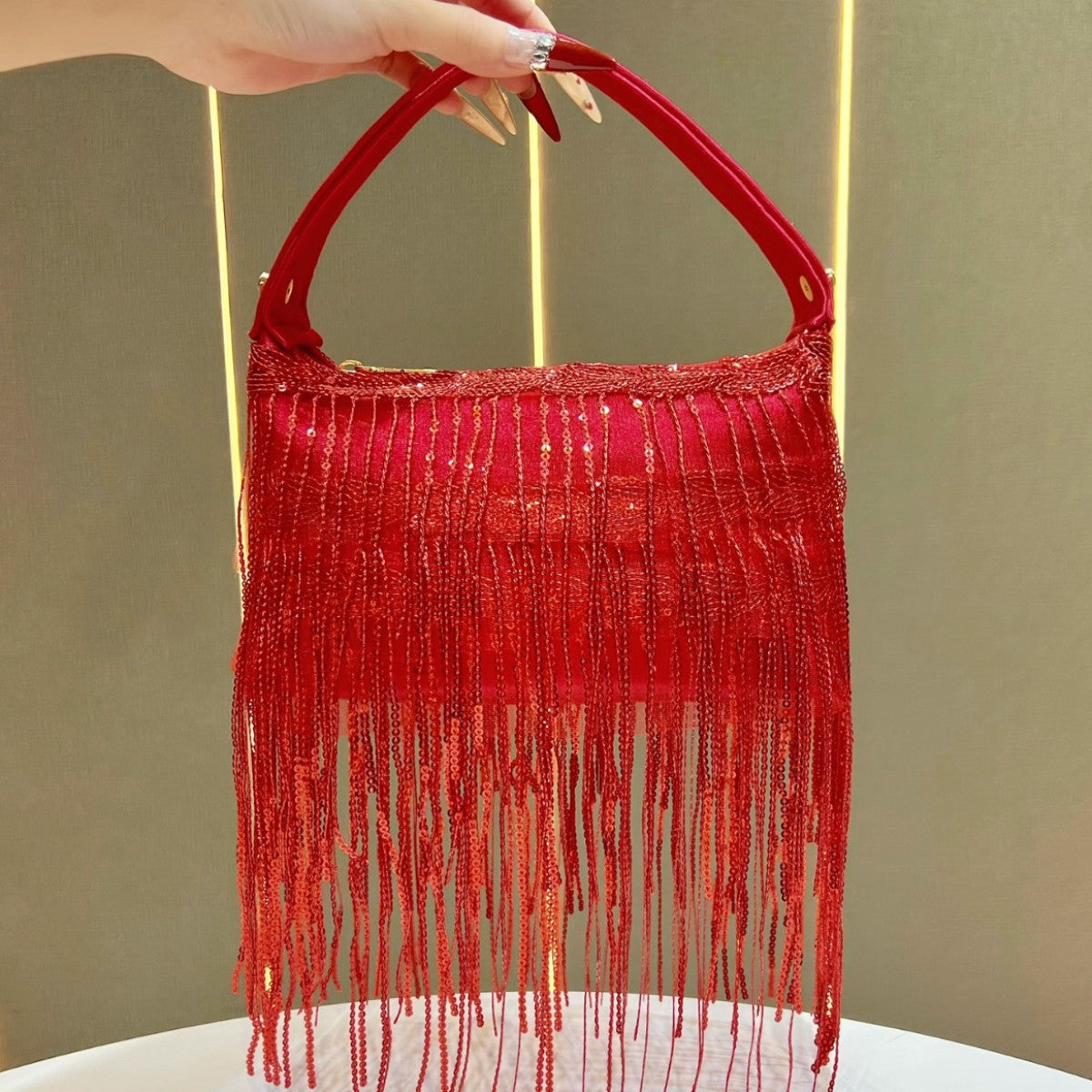 Fringe Detail Evening Handbag — product view 1