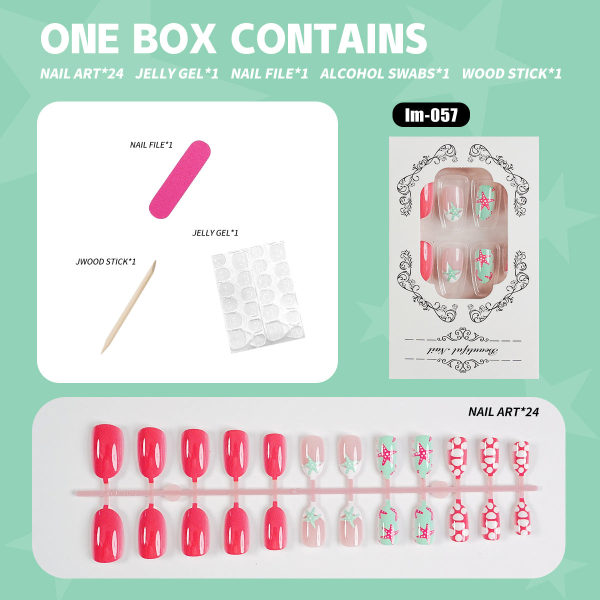 Premium Decorative Press-On Nail Art Set — product view 1