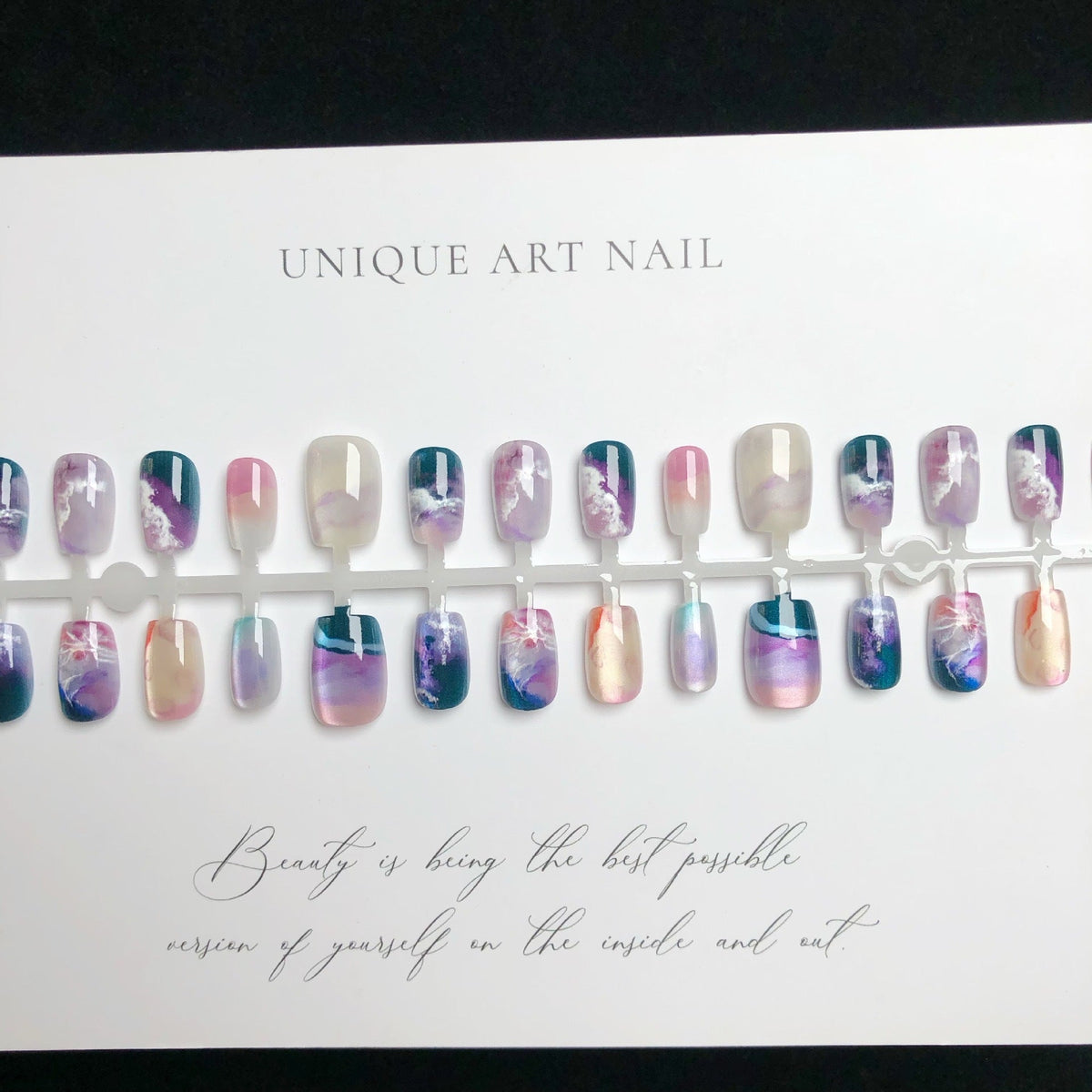 Artistic Marble-Design Press-On Nail Set — product view 2