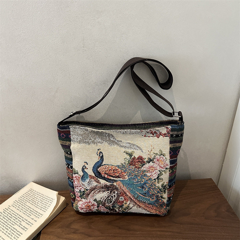 Artistic Elephant Embroidered Crossbody Bag — product view 4