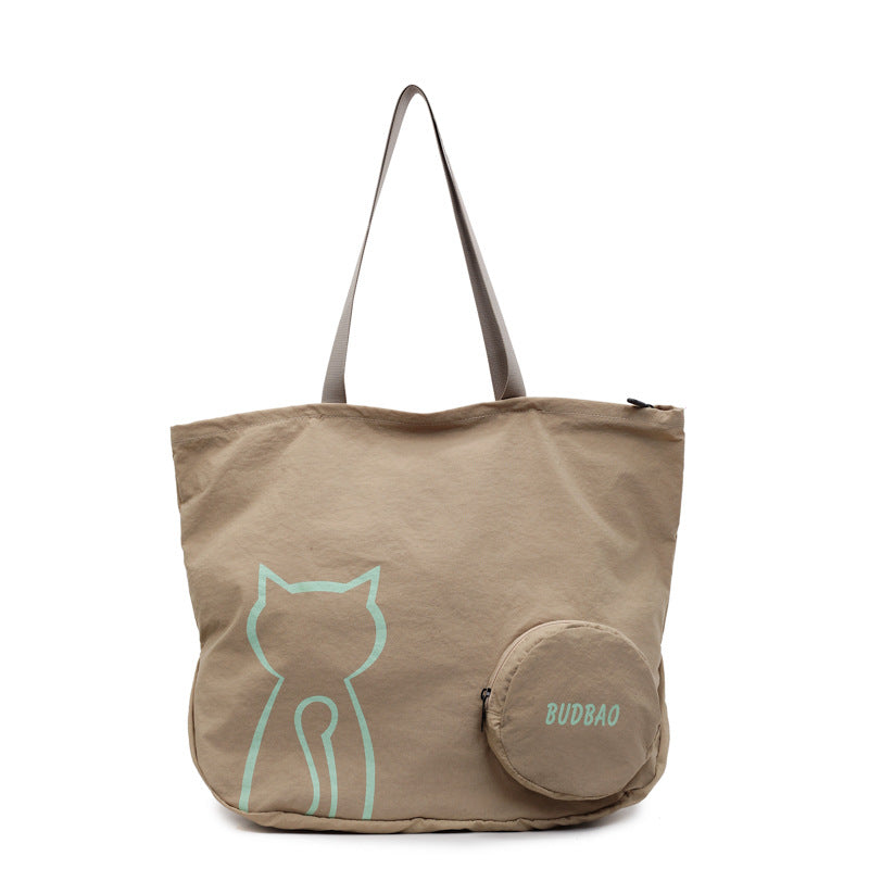 Tote bag with stylish cat design and generous storage space LoungeYard — product view 6