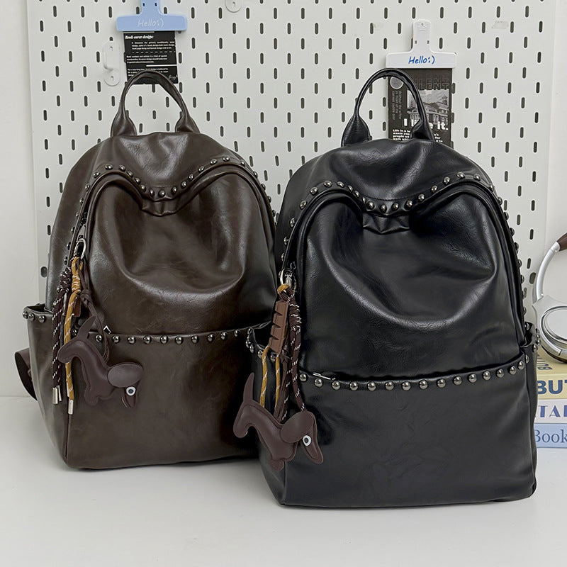 Casual Leather Backpack LoungeYard — product view 4