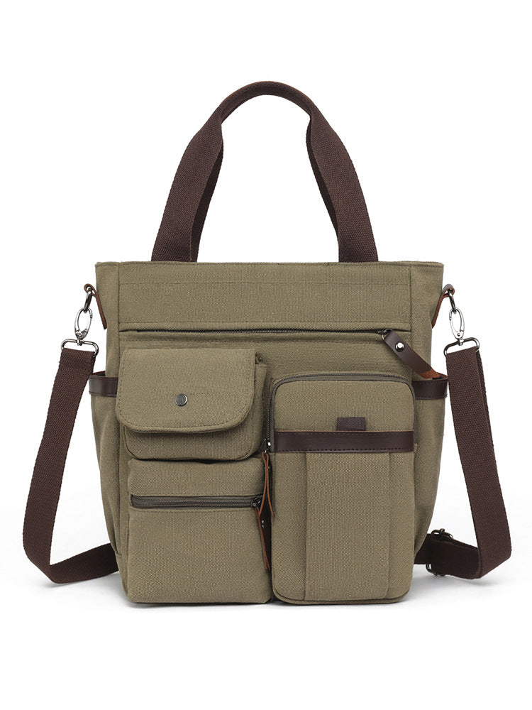 Multi-Pocket Canvas Tote Bag LoungeYard — product view 3