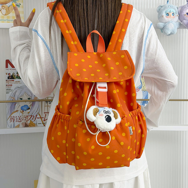 Playful Polka Dot Drawstring Backpack LoungeYard — product view 2