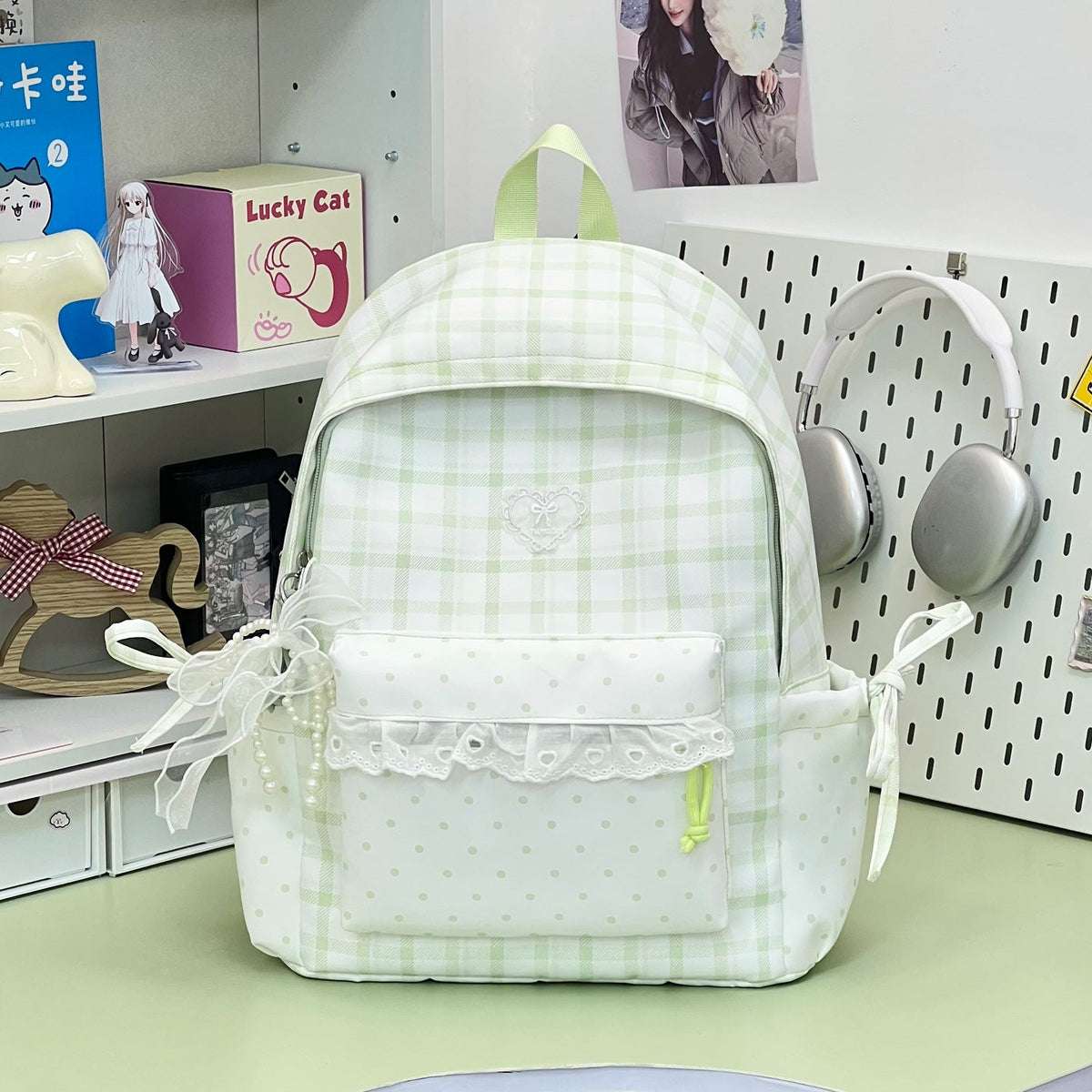 Decorative Plaid Backpack LoungeYard — product view 6
