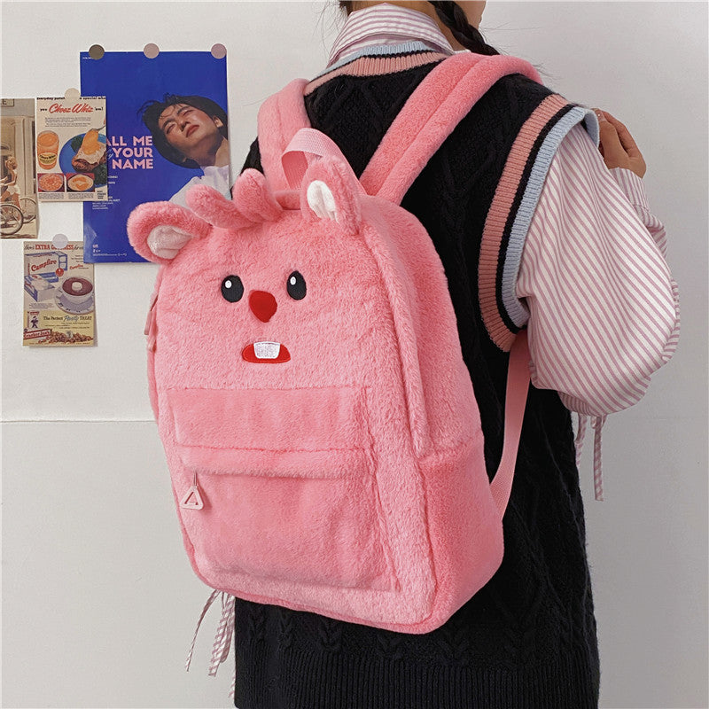 Cute Plush Animal-Themed Backpack — product view 2