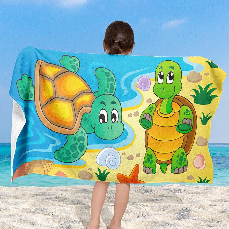 Beach towel with creative turtle design LoungeYard — product view 6