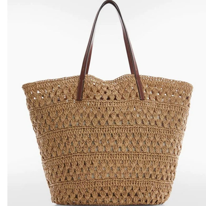 Large Basket Shopper Made of Handwoven Natural Material LoungeYard — product view 5