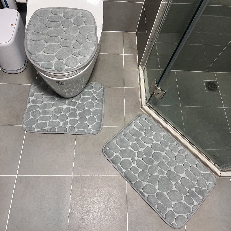 Stone Patterned Bathroom Mat Set — product view 1