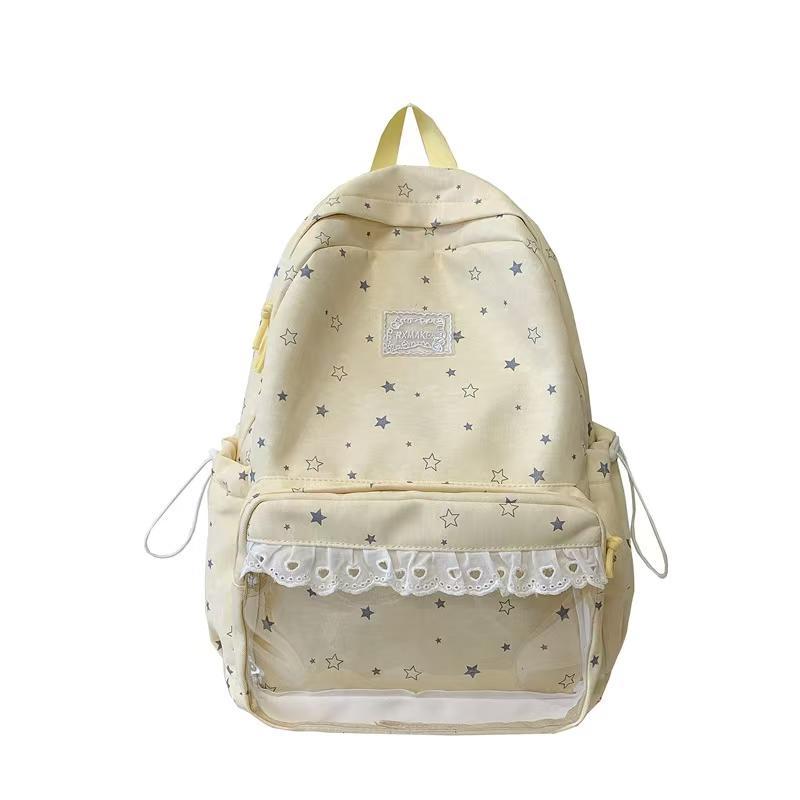 Star-Patterned Casual School Backpack LoungeYard — product view 2
