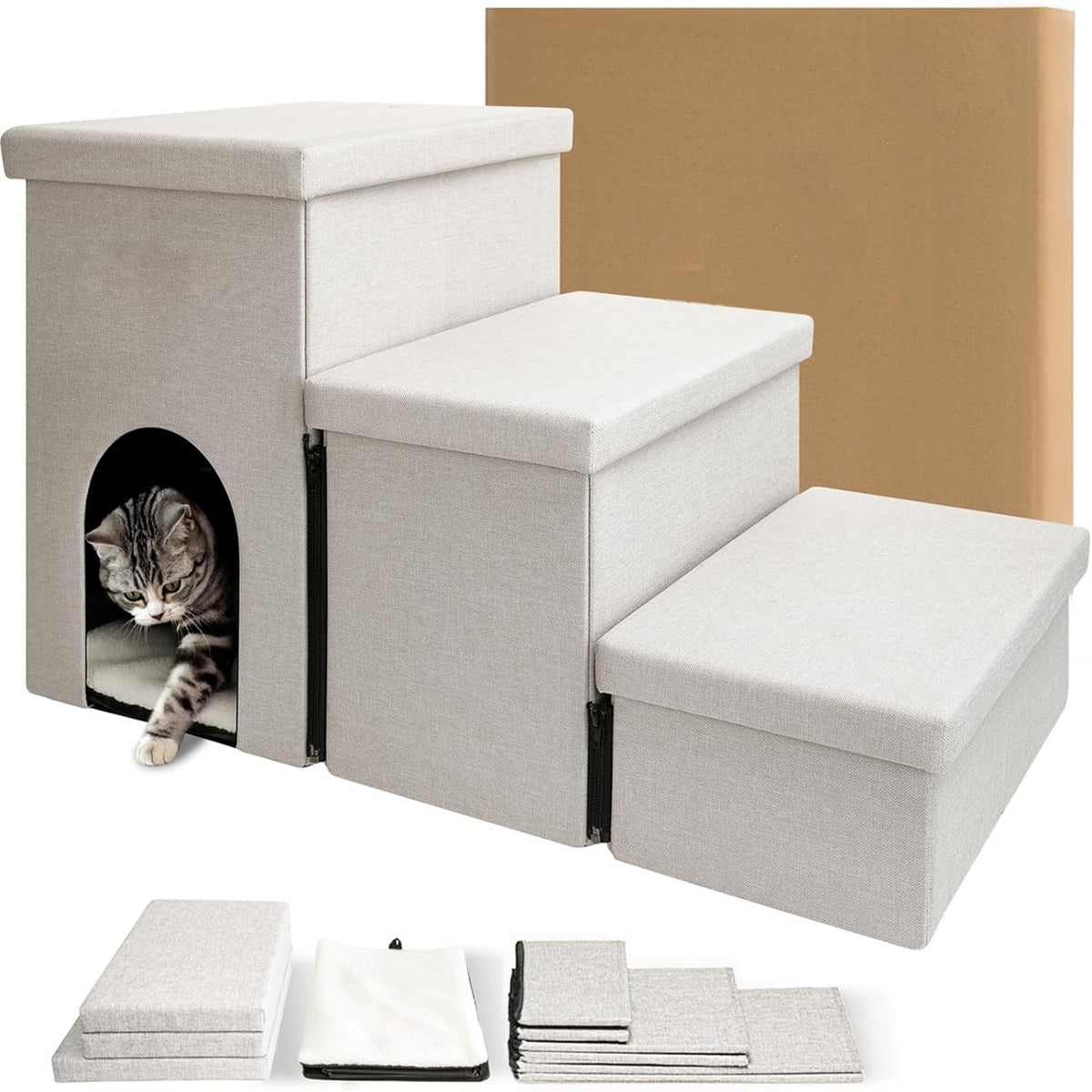 Multi-Level Pet Step Stool Bowlift — product view 6