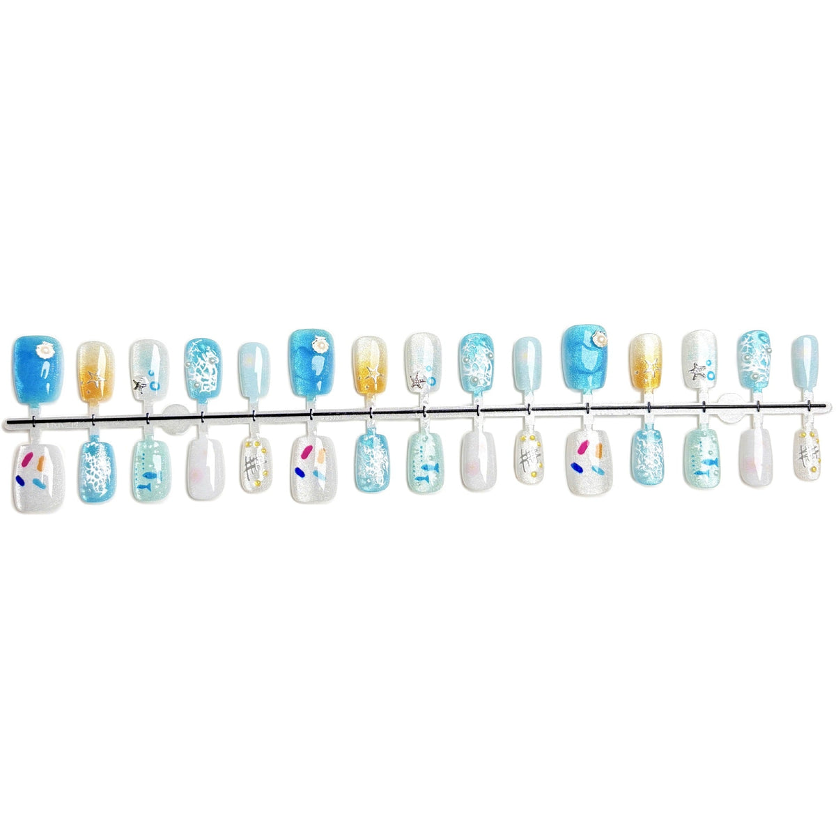 Decorative Press-On Nail Art Set with Oceanic Themes — product view 5