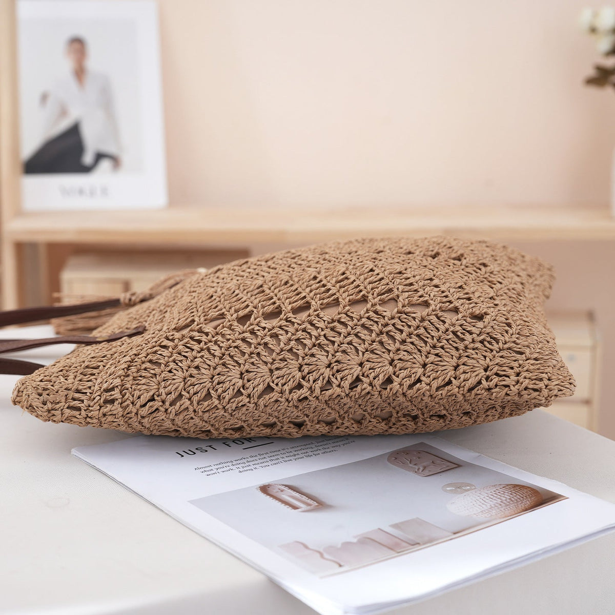 Handcrafted Macrame Tote Bag LoungeYard — product view 3