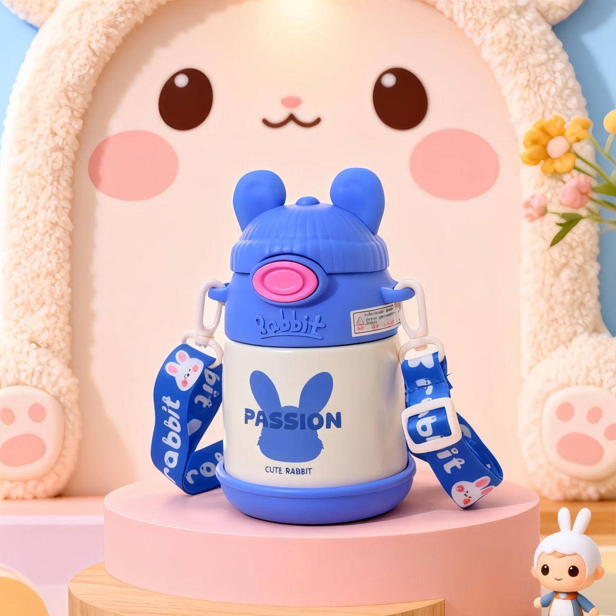 Ladies Insulated Children's Drinking Bottle with Practical Carrying Strap LoungeYard — product view 6