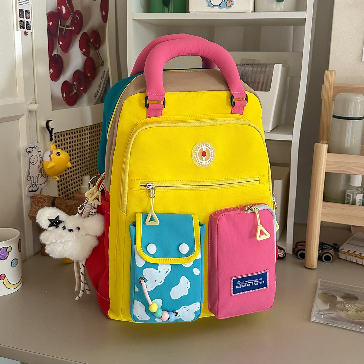 Color Block Multi-Functional Backpack LoungeYard — product view 7