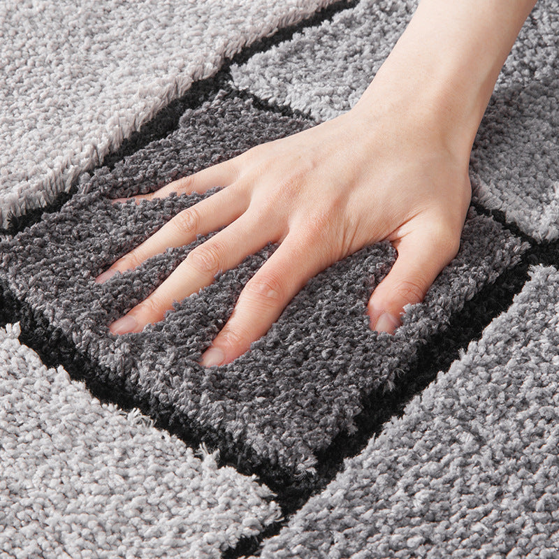 Geometric Pattern Bathroom Mat Bowlift — product view 2
