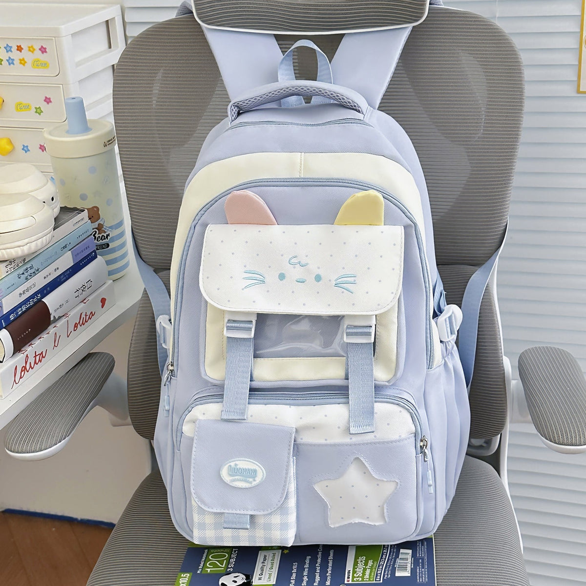 Cute Cat-Ear Themed Backpack LoungeYard — product view 6