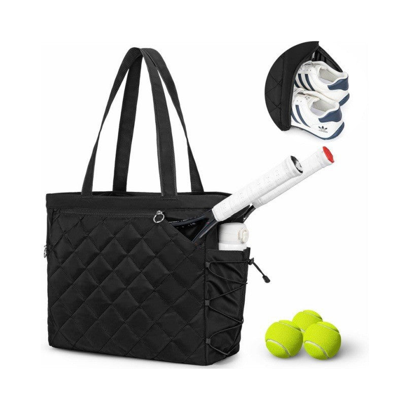 Quilted Sports Tote Bag with Shoe Compartment LoungeYard — product view 1