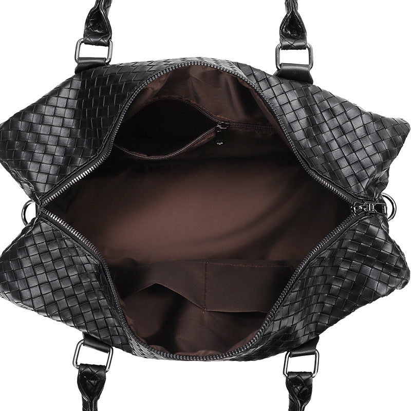 Premium Woven Leather Duffel Bag LoungeYard — product view 2
