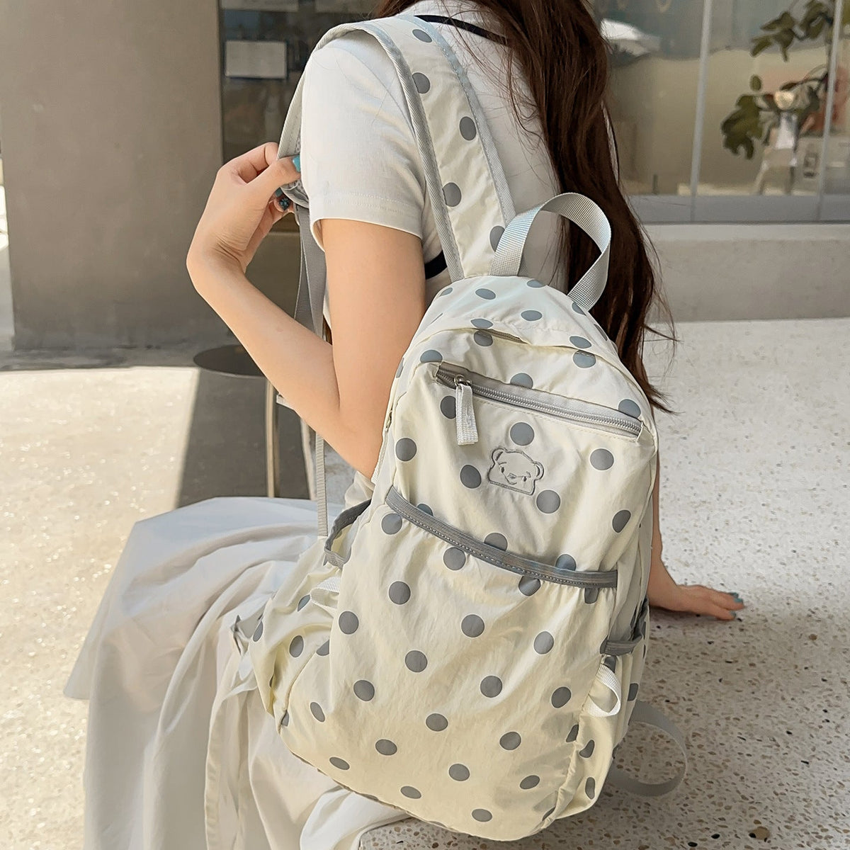 Casual Polka Dot Backpack LoungeYard — product view 1