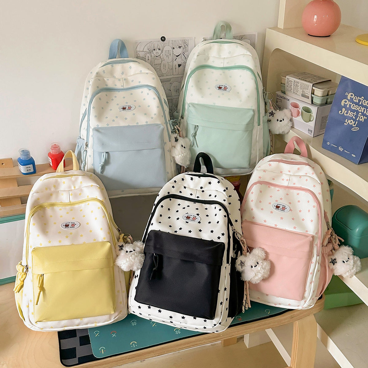 Star-Patterned Casual Backpack LoungeYard 1791204314 — product view 4