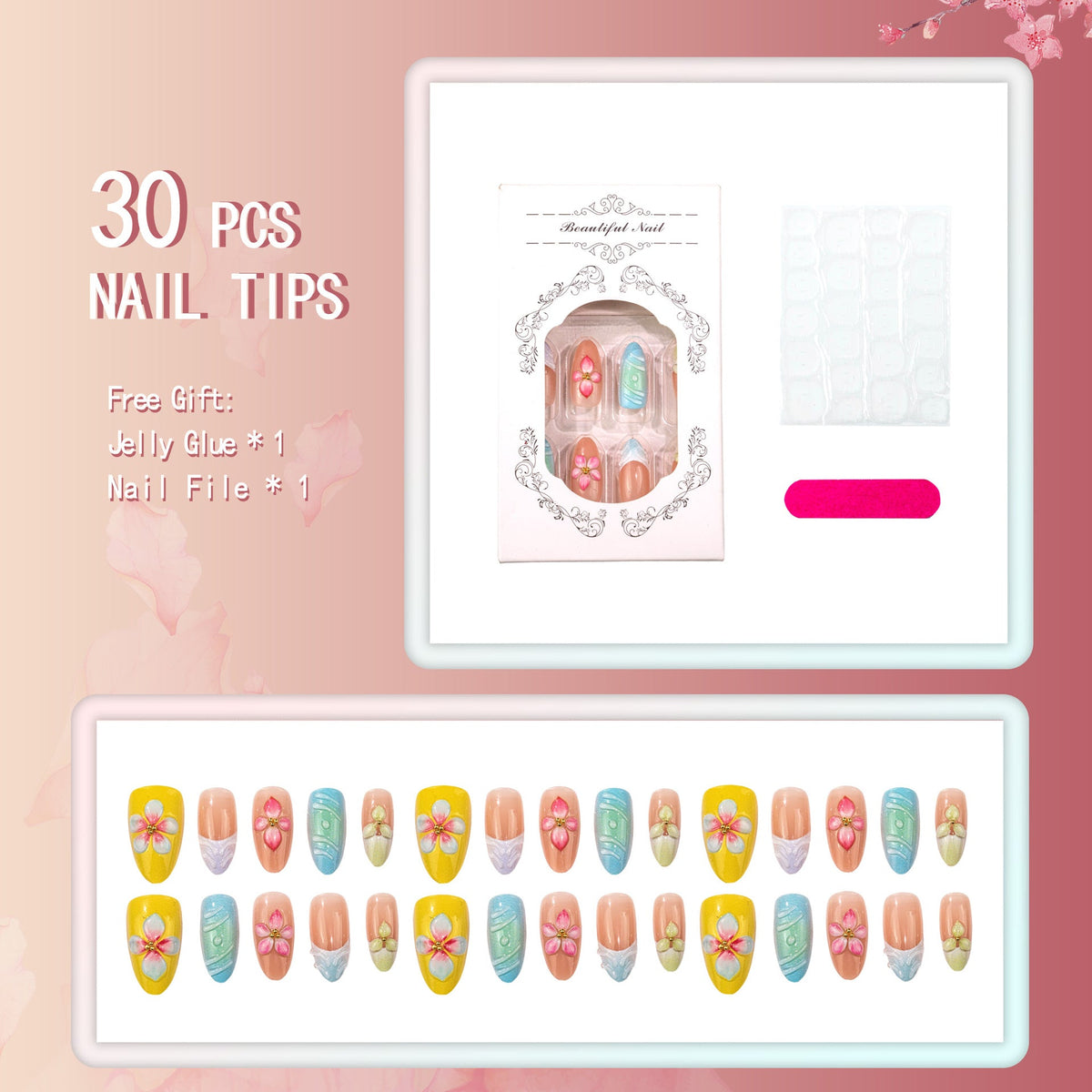 Floral Artistry Press-On Nail Set — product view 3
