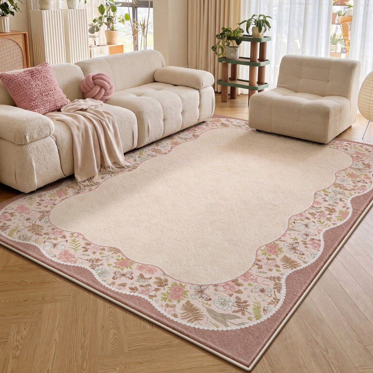 Floral Pattern Area Rug Bowlift — product view 2