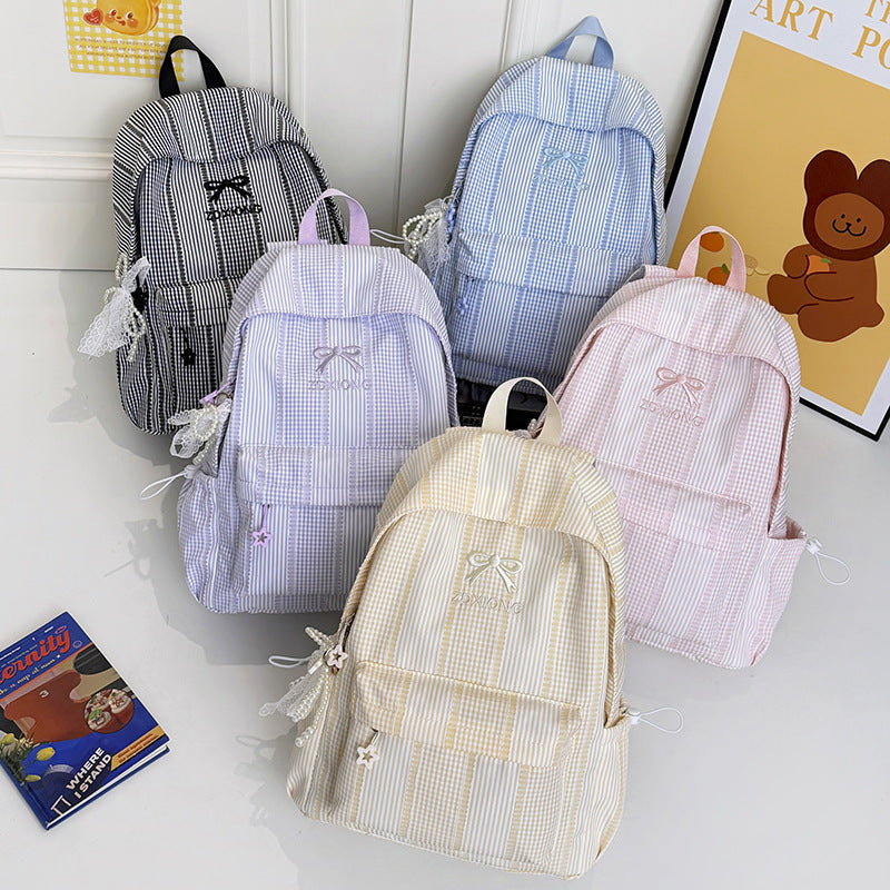 Adorable Striped Graphic Backpack LoungeYard — product view 4