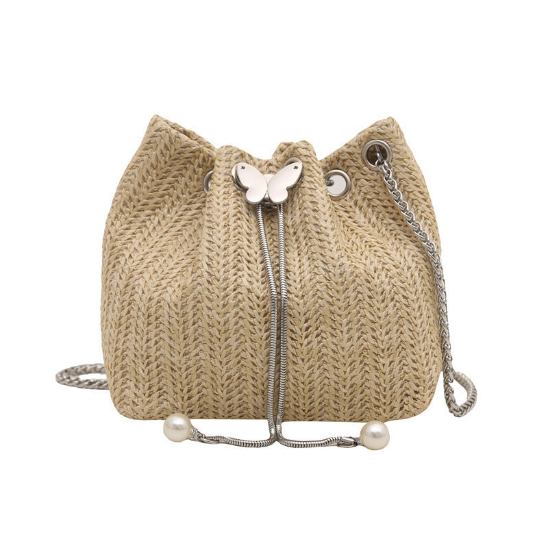 Elegant Woven Drawstring Mini Handbag LoungeYard — product view 5