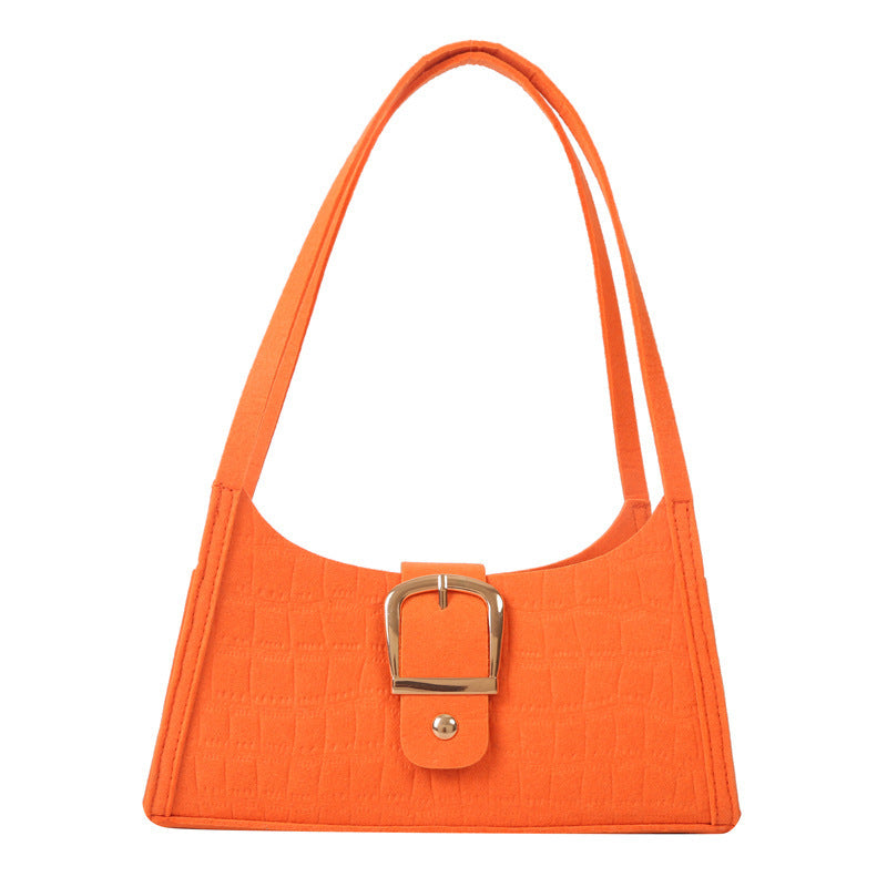 Crocodile-Patterned Handbag with Buckle Detail — product view 1