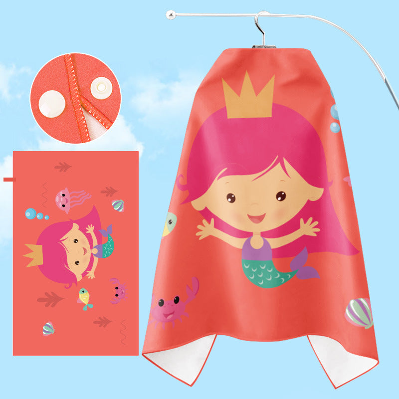 Bathrobe LoungeYard with unicorn motif and practical hood — product view 6